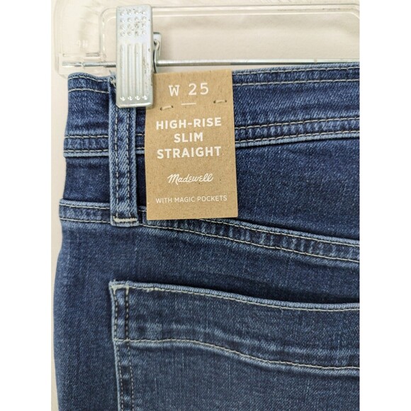 Madewell High Rise Slim Straight Jean Bryston Wash Size 25 NWT - Picture 8 of 10